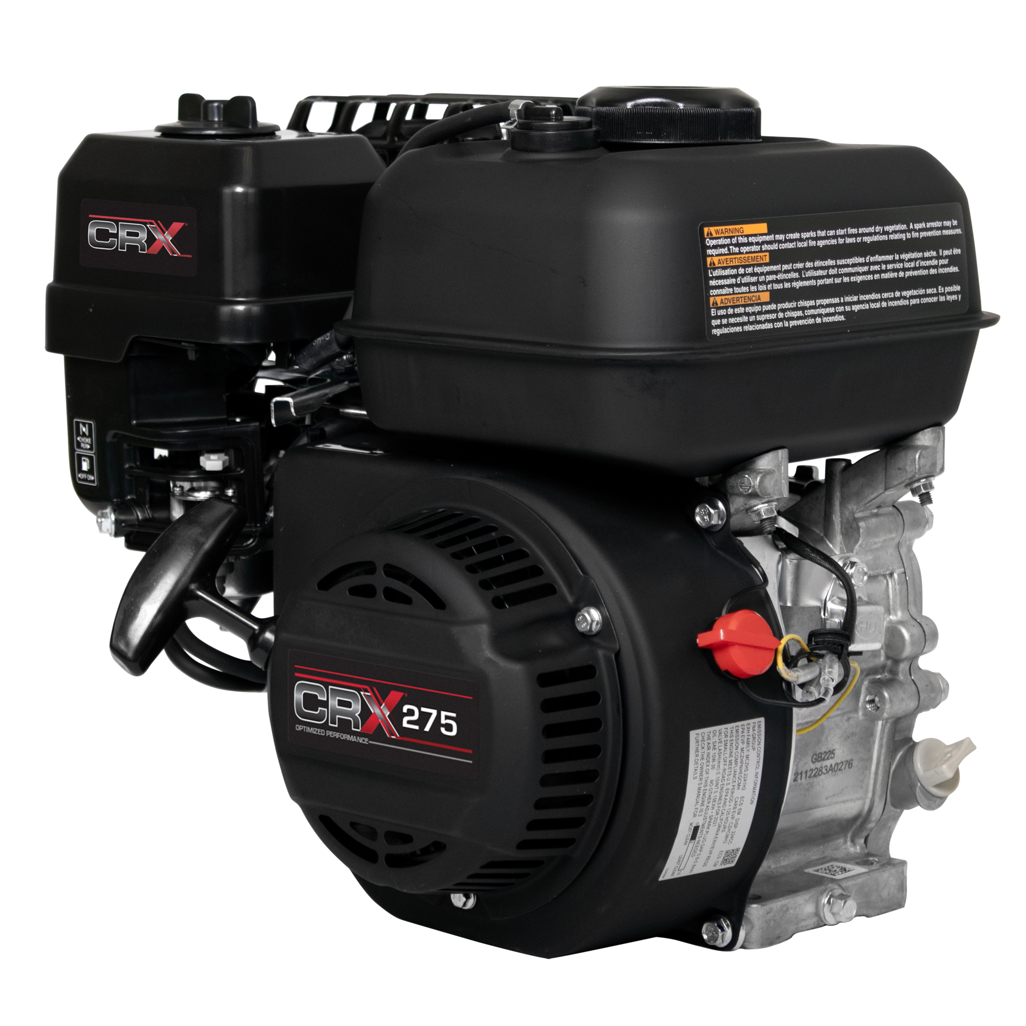 CRX275 Horizontal-Shaft Gas Engine: 272cc, 1in. Shaft, Electric/Key Start